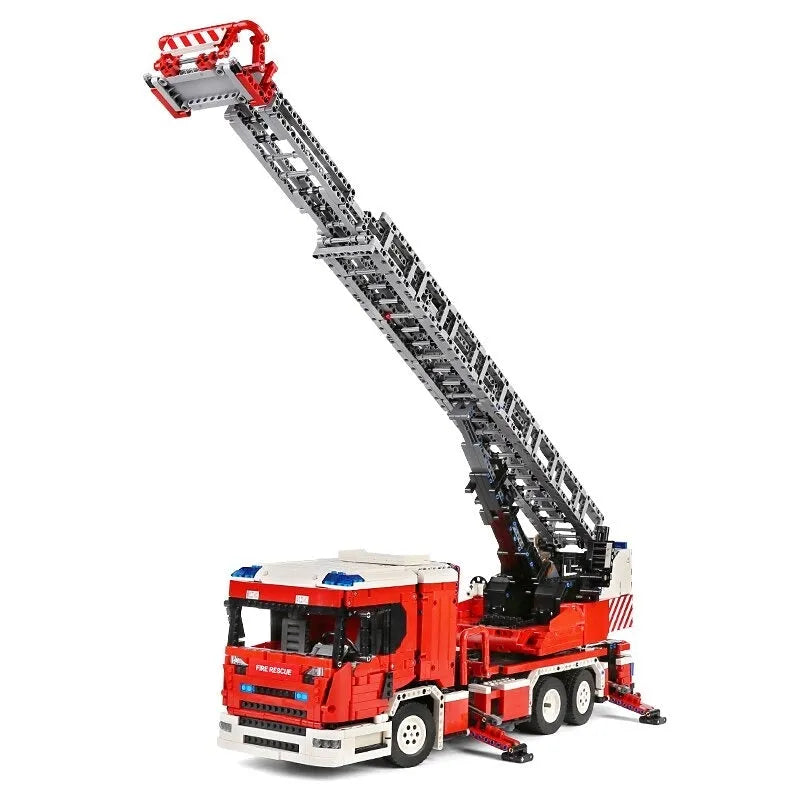 Building Blocks MOC Tech Motorized RC Ladder Truck Rescue Fire Engine Bricks Toy Construction Set Toys - 7