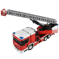 Thumbnail for Building Blocks MOC Tech Motorized RC Ladder Truck Rescue Fire Engine Bricks Toy Construction Set Toys - 8