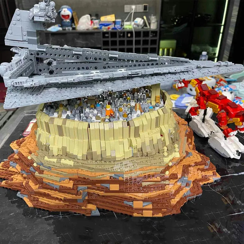 MOC Star Warship Invasion Destroyer Ship Space Bricks Toys