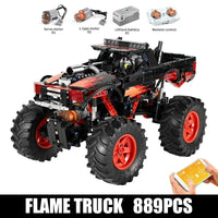 Thumbnail for Building Blocks Tech MOC 18008 RC Flame Monster Climbing Truck Bricks Toy Construction Set Toys - 4