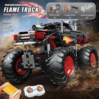 Thumbnail for Building Blocks Tech MOC 18008 RC Flame Monster Climbing Truck Bricks Toy Construction Set Toys - 5