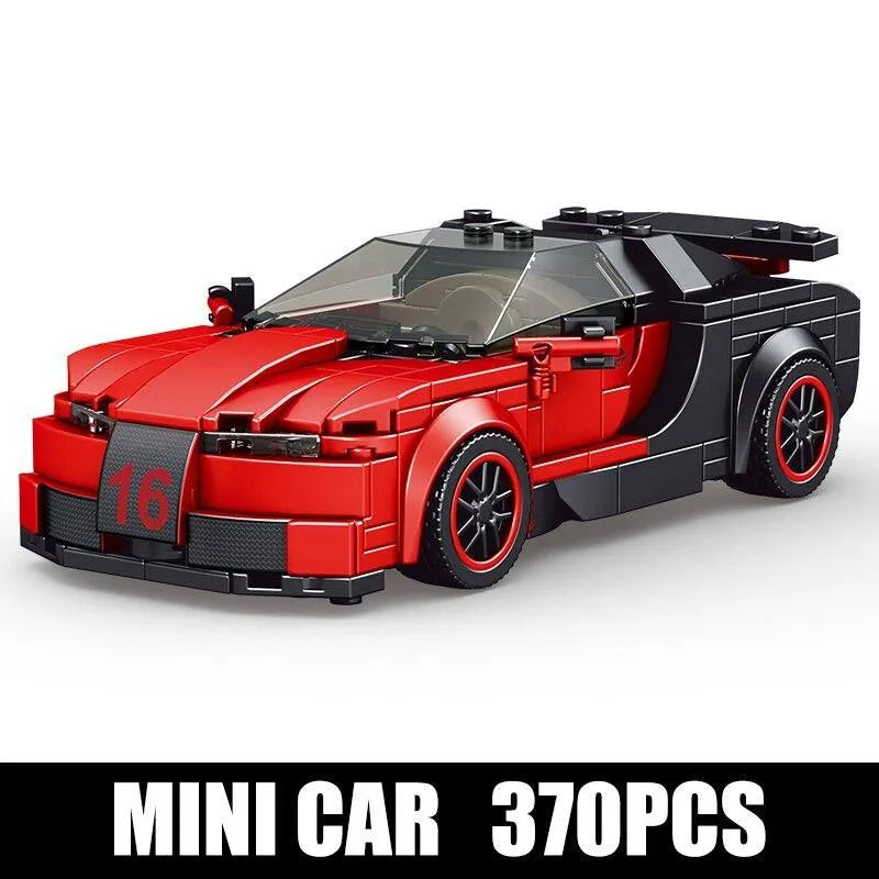 Building Blocks Tech MOC 27027 Mini Red Racing Sports Car Bricks Toy Construction Set Toys - 1