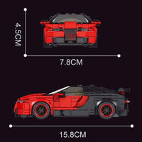 Thumbnail for Building Blocks Tech MOC 27027 Mini Red Racing Sports Car Bricks Toy Construction Set Toys - 5