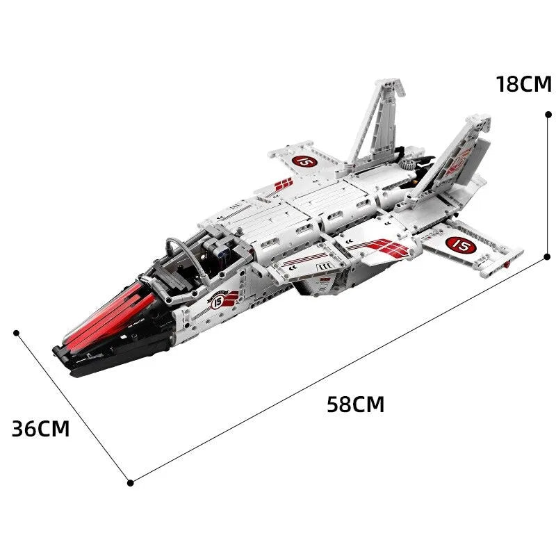 Building Blocks Tech MOC Motorized RC Air Racing Jet Bricks Toy 15013 Construction Set Toys - 5