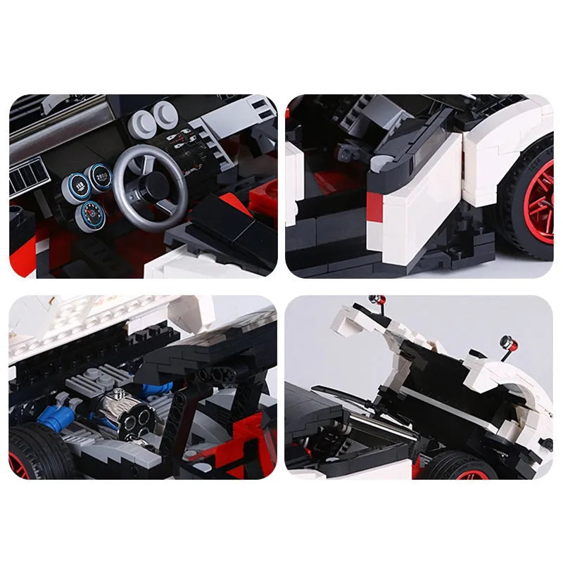 Building Blocks Tech MOC Porsche 911 Targa Racing Sports Car Bricks Toys 13103 Construction Set Toys - 3