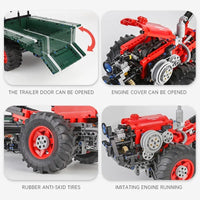 Thumbnail for Building Blocks Tech MOC RC APP Motorized Farm Tractor Bricks Toys 17005 Construction Set Toys - 8