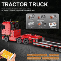 Thumbnail for Building Blocks Tech MOC RC APP Pneumatic Tractor Truck Bricks Toy 19005 Construction Set Toys - 9