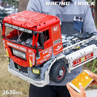 Thumbnail for Building Blocks Tech MOC RC Motorized Heavy Racing Truck Bricks Toy 13152 Construction Set Toys - 2