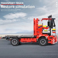 Thumbnail for Building Blocks Tech MOC RC Motorized Transport Truck Bricks Toy 15003 Construction Set Toys - 8