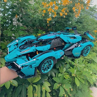 Thumbnail for Building Blocks MOC 88301B Roaring Speed Racing Sports Car Bricks Toy Construction Set Toys - 6