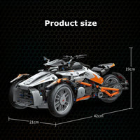 Thumbnail for Building Blocks MOC RC APP Spyder Motorcycle Bike Car Bricks Toy Construction Set Toys - 11