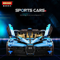 Thumbnail for Building Blocks Tech Building Block MOC Bugatti Bolide Sports Car Bricks Toy Construction Set Toys - 12