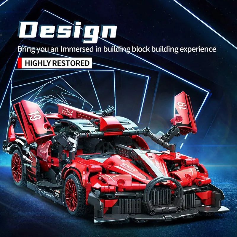 Building Blocks Tech MOC 88303 Speed Beast Racing Sports Car Bricks Toy Construction Set Toys - 3