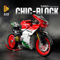 Thumbnail for Building Blocks Bike MOC Fast Racing Motorcycle Bricks Toys 672001 Construction Set Toys - 2