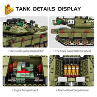 Thumbnail for Building Blocks Military MOC Israel MK4 Main Battle War Tank Bricks Toys - 4