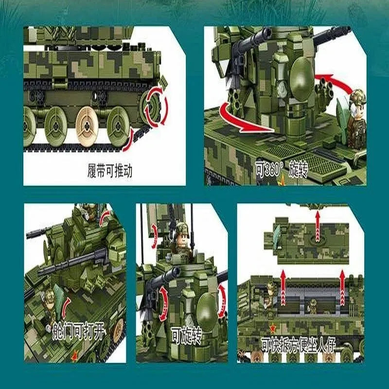 Building Blocks Military Self-propelled 35MM Artillery Bricks Toys Construction Set Toys - 8