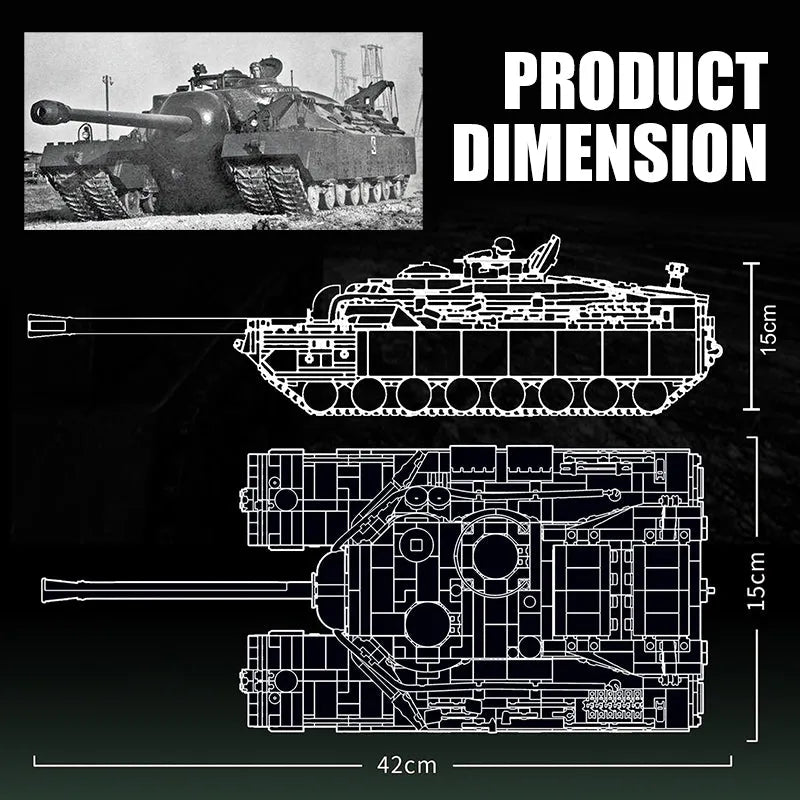 Building Blocks Military WW2 MOC USA Army T28 Heavy Battle Tank Bricks Toy Construction Set Toys - 9