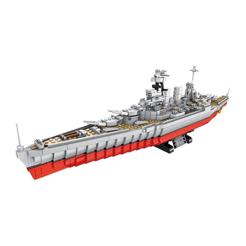 Building Blocks MOC Military USS Hood Battleship WW2 Warship Bricks Toys Construction Set Toys - 1