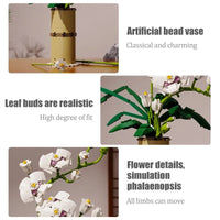 Thumbnail for Building Blocks MOC Flower Bouquet Orchid Romantic Bricks Toy Construction Set Toys - 9