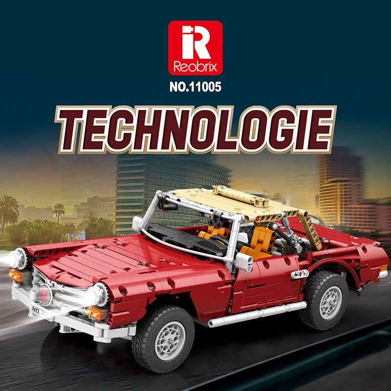 Building Blocks MOC 11005 RC Motorized Vintage 280SL Classic Car Bricks Toy - 2