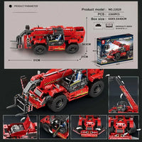 Thumbnail for Building Blocks MOC Motorized Telescopic Arm Forklift Truck Bricks Toy - 7