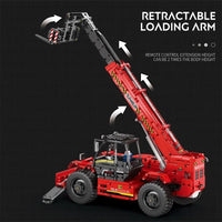Thumbnail for Building Blocks MOC Motorized Telescopic Arm Forklift Truck Bricks Toy - 3