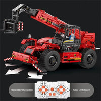 Thumbnail for Building Blocks MOC Motorized Telescopic Arm Forklift Truck Bricks Toy - 5