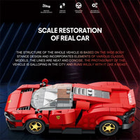 Thumbnail for Building Blocks MOC Tech Ferrari Daytona SP3 11027 Super Racing Car Bricks Toy Construction Set Toys - 4