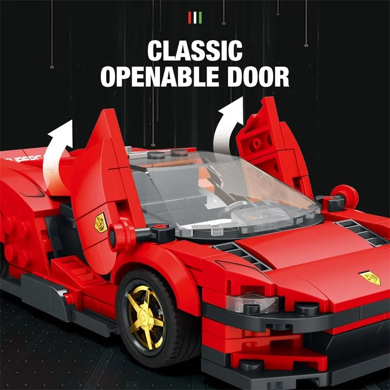 Building Blocks MOC Tech Ferrari Daytona SP3 11027 Super Racing Car Bricks Toy Construction Set Toys - 7