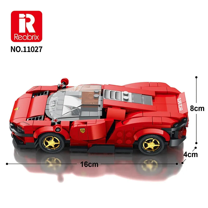 Building Blocks MOC Tech Ferrari Daytona SP3 11027 Super Racing Car Bricks Toy Construction Set Toys - 3