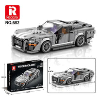 Thumbnail for Building Blocks Tech MOC 682 Shelby GT500 Super Racing Car Bricks Toy Construction Set Toys - 2