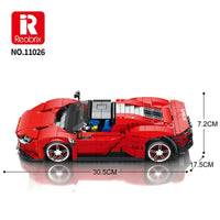 Thumbnail for Building Blocks Tech MOC Ferrari Daytona SP3 11026 Super Racing Car Bricks Toy Construction Set Toys - 7