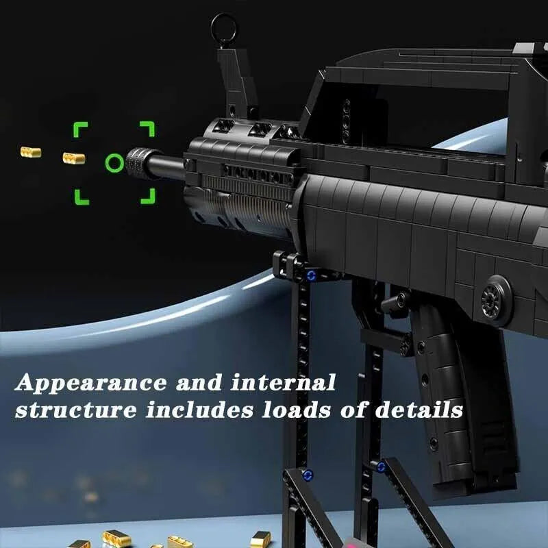 Building Blocks Creator Military Weapon Heavy Duty Assault Rifle Bricks Toy Construction Set Toys - 5