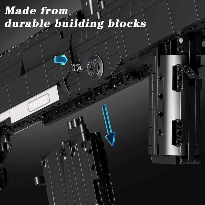 Building Blocks Creator Military Weapon Heavy Duty Assault Rifle Bricks Toy Construction Set Toys - 6