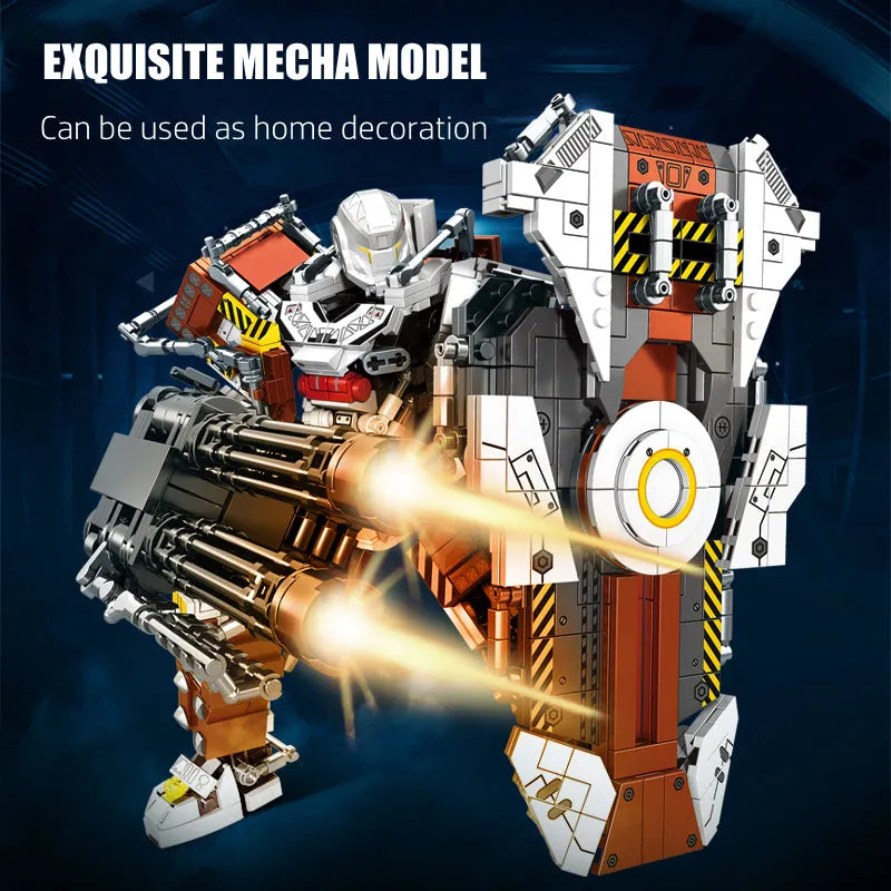 Building Blocks Mecha MU2 Heavy Defense White Shark Robot Bricks Toy Construction Set Toys - 2