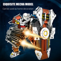 Thumbnail for Building Blocks Mecha MU2 Heavy Defense White Shark Robot Bricks Toy Construction Set Toys - 2