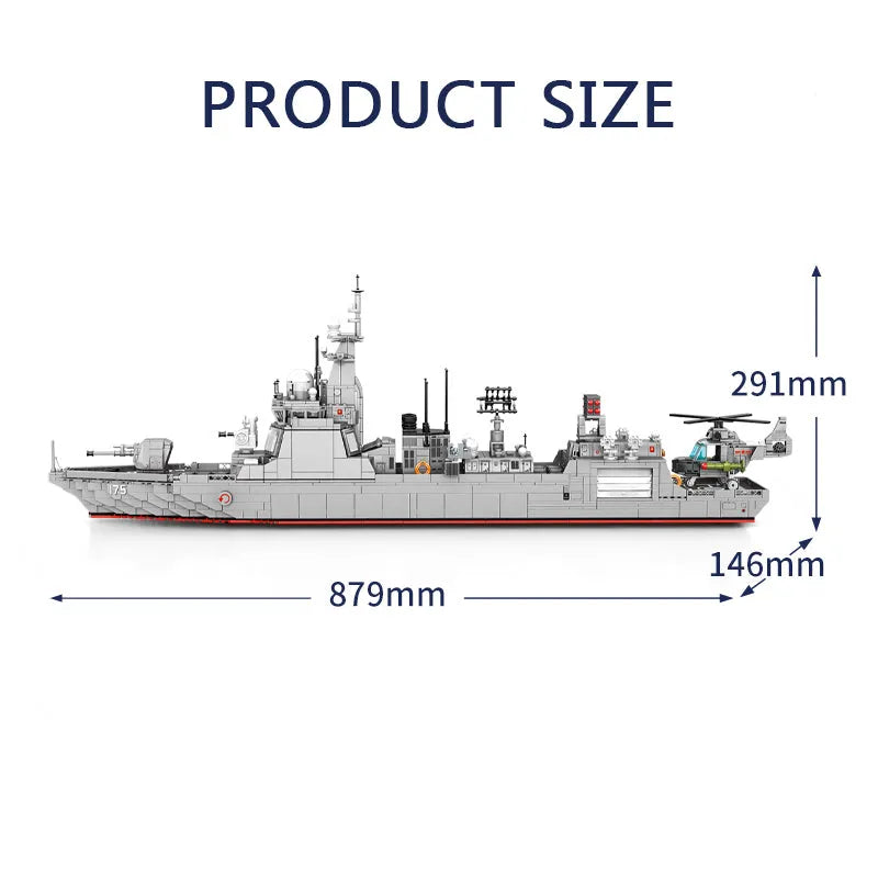 Building Blocks Military 052D Missile Destroyer Warship Cruiser Bricks Toys Construction Set Toys - 7