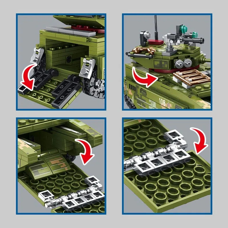 Building Blocks Military MOC WW2 Amphibious Assault Vehicle Bricks Toys Construction Set Toys - 2