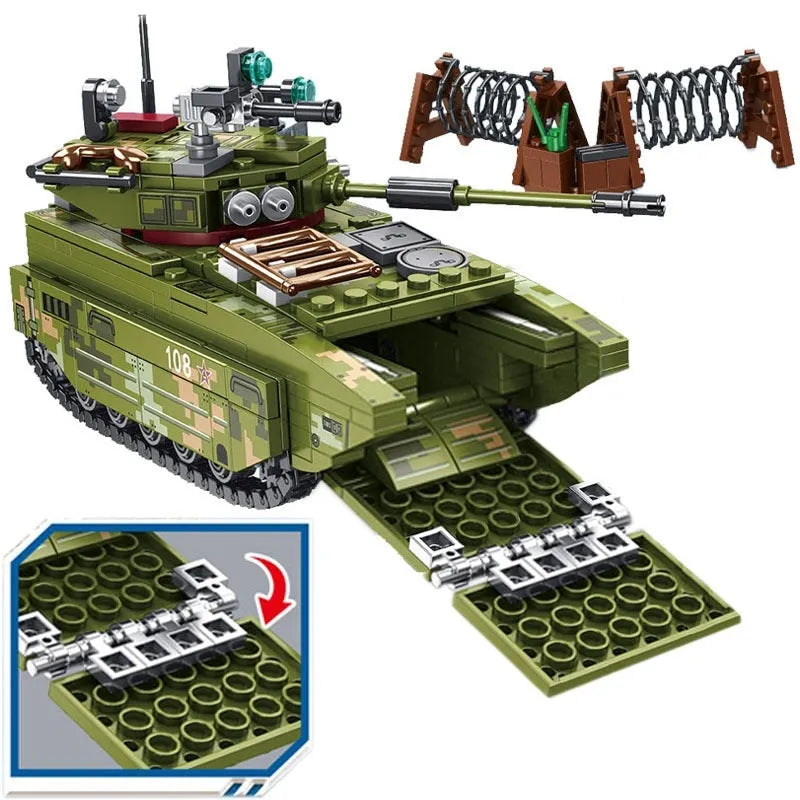 Building Blocks Military MOC WW2 Amphibious Assault Vehicle Bricks Toys Construction Set Toys - 4