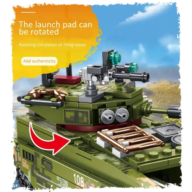 Building Blocks Military MOC WW2 Amphibious Assault Vehicle Bricks Toys Construction Set Toys - 6