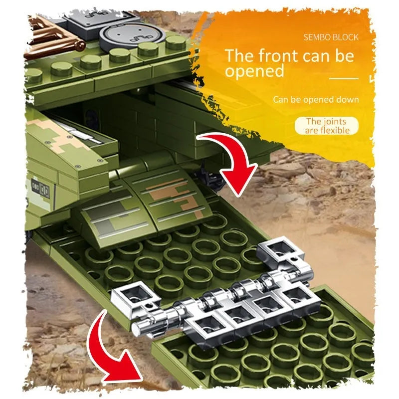 Building Blocks Military MOC WW2 Amphibious Assault Vehicle Bricks Toys Construction Set Toys - 7