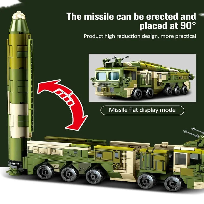 Building Blocks Military MOC WW2 Anti Ship Missile Vehicle Bricks Toys Construction Set Toys - 11