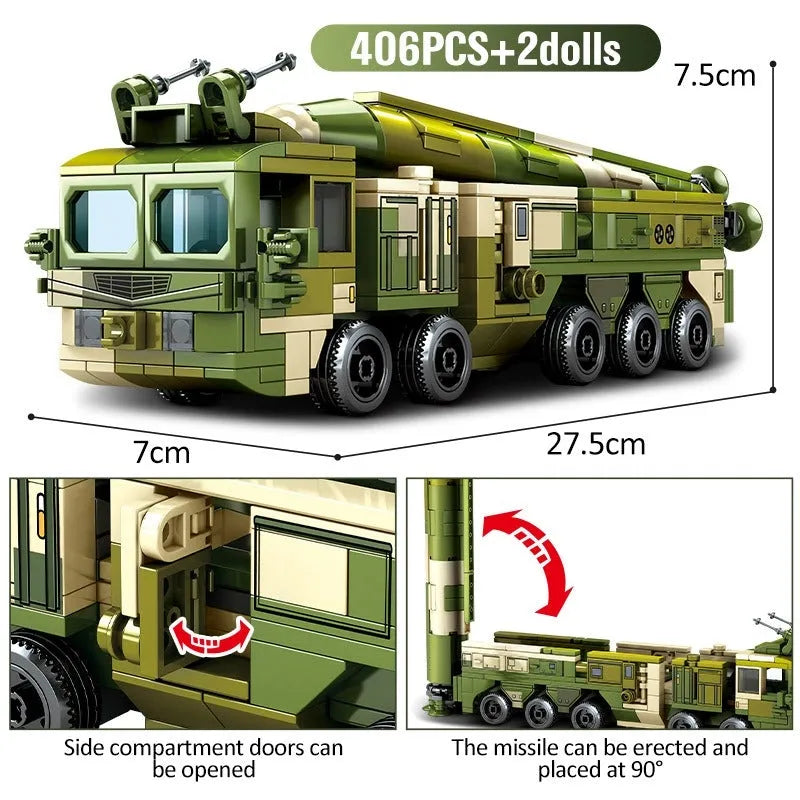 Building Blocks Military MOC WW2 Anti Ship Missile Vehicle Bricks Toys Construction Set Toys - 5