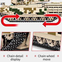 Thumbnail for Building Blocks Military WW2 99A Main Battle Tank Bricks Toy Construction Set Toys - 6