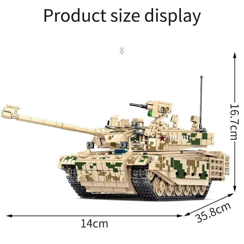 Building Blocks Military WW2 99A Main Battle Tank Bricks Toy Construction Set Toys - 7