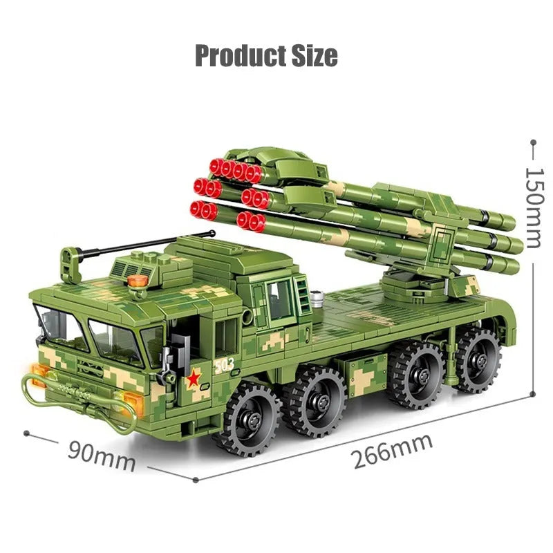 Building Blocks Military WW2 PHL-03 Self Propelled Rocket Launcher Bricks Toys Construction Set Toys - 6