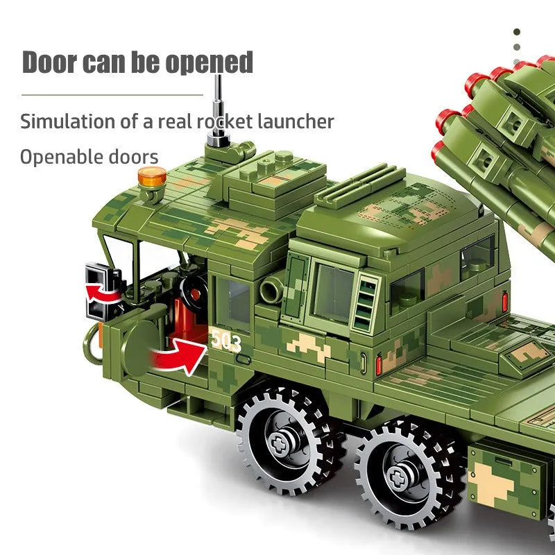 Building Blocks Military WW2 PHL-03 Self Propelled Rocket Launcher Bricks Toys Construction Set Toys - 4