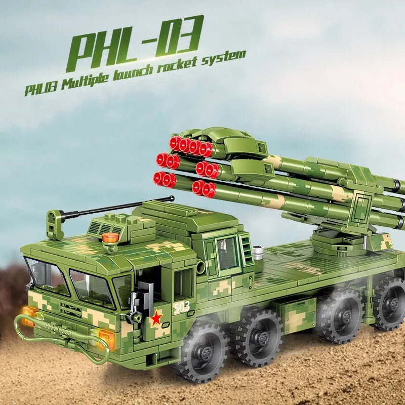 Building Blocks Military WW2 PHL-03 Self Propelled Rocket Launcher Bricks Toys Construction Set Toys - 2