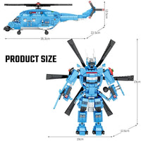 Thumbnail for Building Blocks MOC Military H-92 Armed Helicopter Mecha Robots Bricks Toy Construction Set Toys - 6