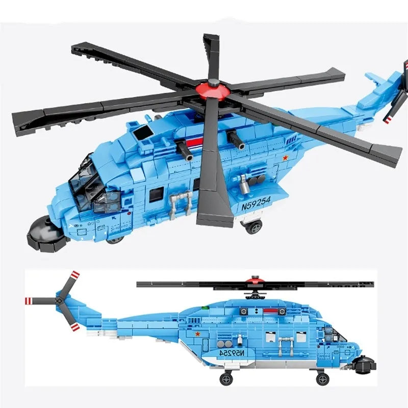 Building Blocks MOC Military H-92 Armed Helicopter Mecha Robots Bricks Toy Construction Set Toys - 1